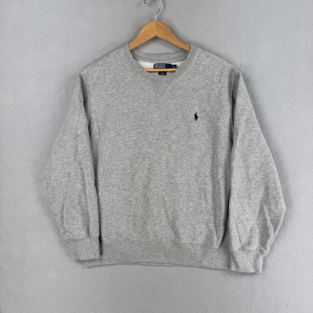 Polo Ralph Lauren Sweatshirt Mens XL Gray Crewneck Fleece Pullover Pony Logo